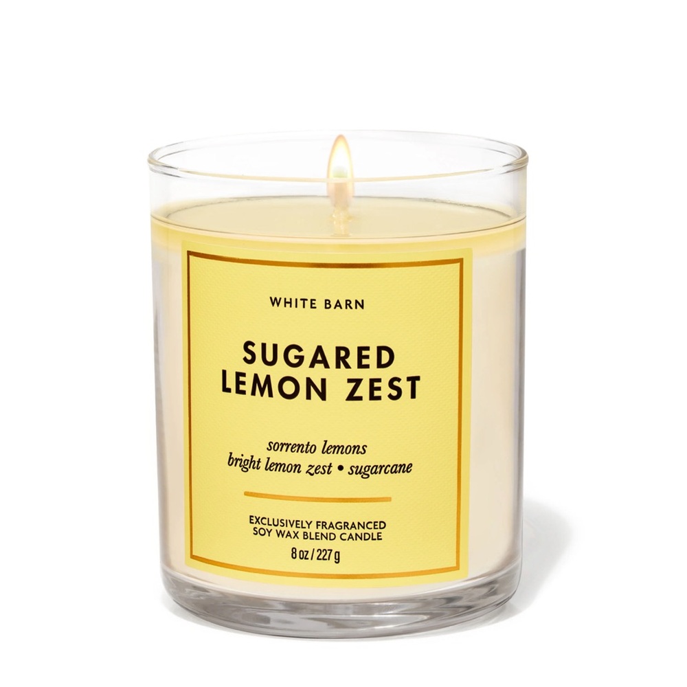 Bath & Body Works White Barn Sugared Lemon Zest Candle - soy wax